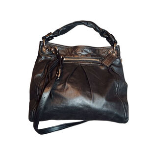 Women's Coach Black Leather Large Crossbody Shoulder Bag